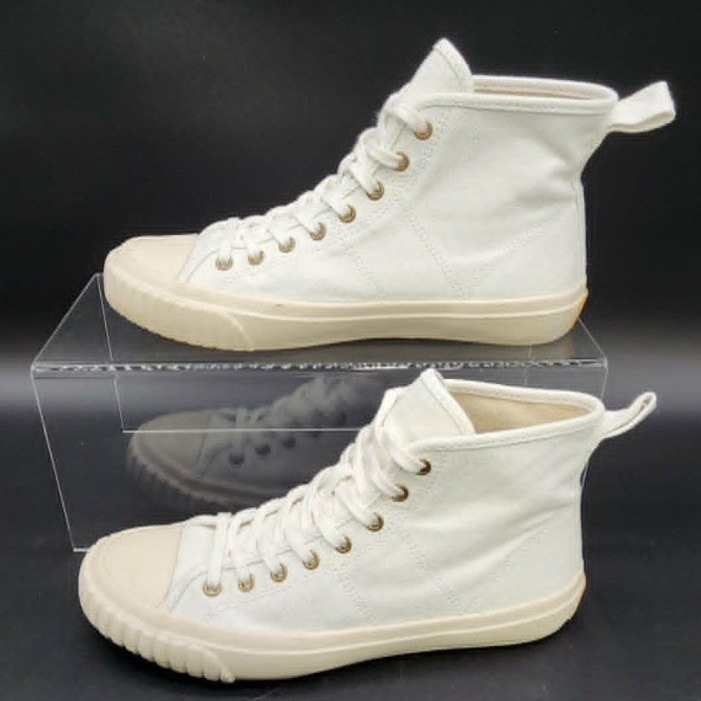 J.Crew Ivory Canvas High Top Women Size 7 Minimalist Neutral‎ Casual Sneaker
